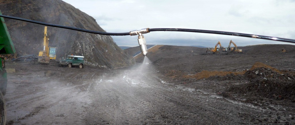 Dust suppression at a quarry