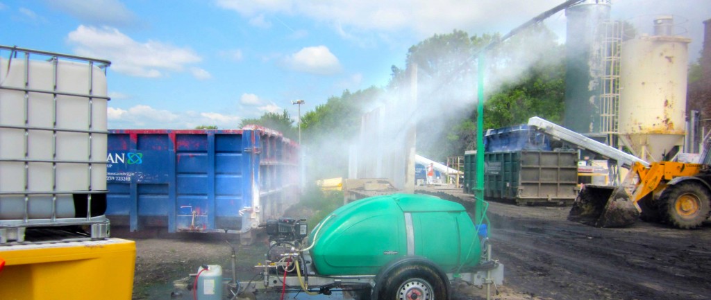 An effective 'curtain' of mist prevents odours escaping