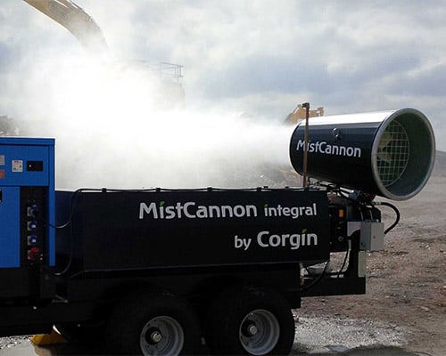 MistCannon Integral providing dust suppression at a quarry