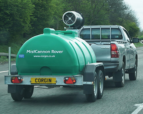 MistCannon Rover for trailer mounted dust suppression