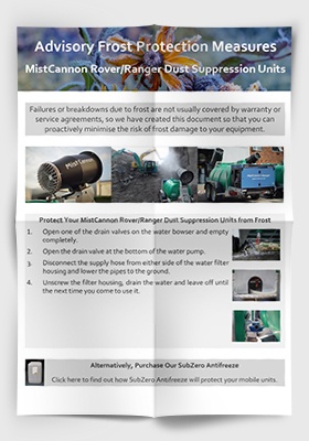 MistCannon Rover/Ranger Frost Protection Measures